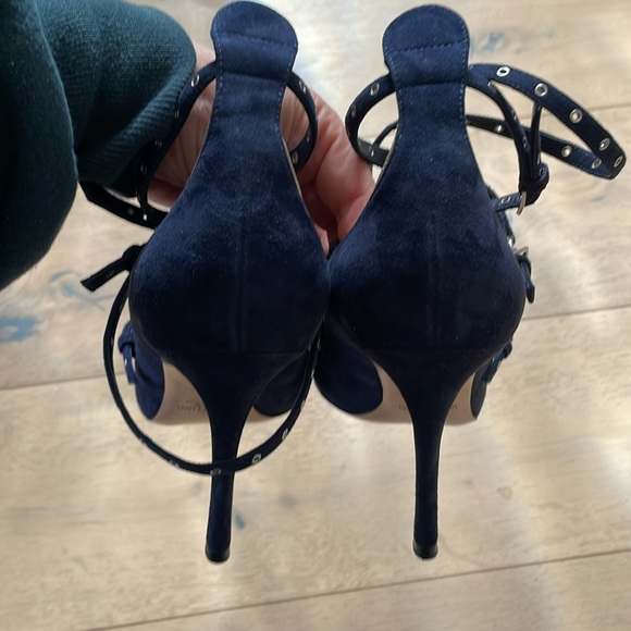 Valentino | Suede Love Latch Grommet Heel - Picture 5 of 9